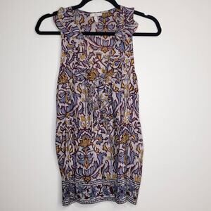 Joie | Sleeveless Floral Racerback Top Ruffle Tie